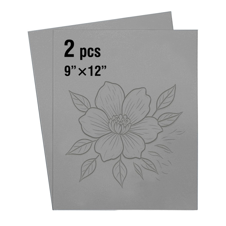 Falling in Art Soft Linoleum Carving Block, 9 Inches by 12 Inches, Grey, 2-Pack