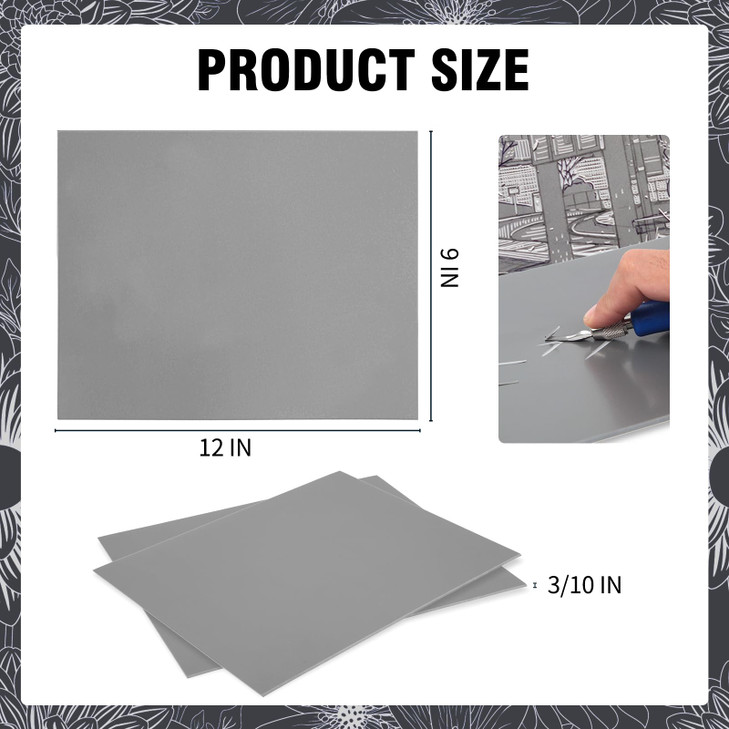 Falling in Art Soft Linoleum Carving Block, 9 Inches by 12 Inches, Grey, 2-Pack