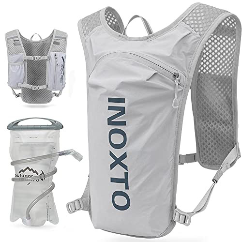 INOXTO Running Hydration Vest Backpack,Lightweight Insulated Pack with 1.5L Water Bladder Bag Daypack for Hiking Trail Running Cycling Race Marathon