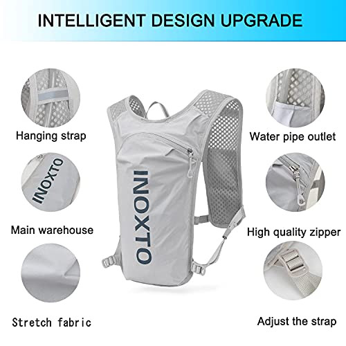 INOXTO Running Hydration Vest Backpack,Lightweight Insulated Pack with 1.5L Water Bladder Bag Daypack for Hiking Trail Running Cycling Race Marathon