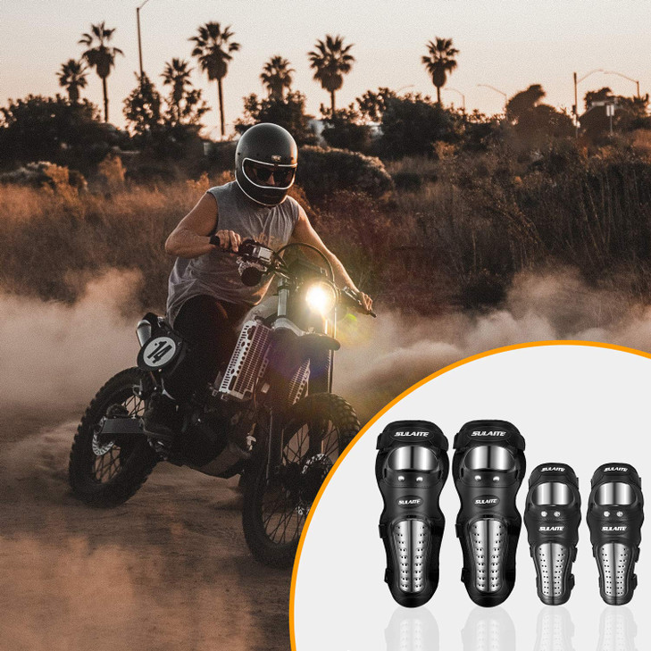 Gute Knee Pads Elbow Pads 4Pcs - 2 in 1 Dirt Bike Knee and Shin Guards/Elbow Guards, Motorcycle Protective Gear Set with Adjustable Knee Cap Pads Pro