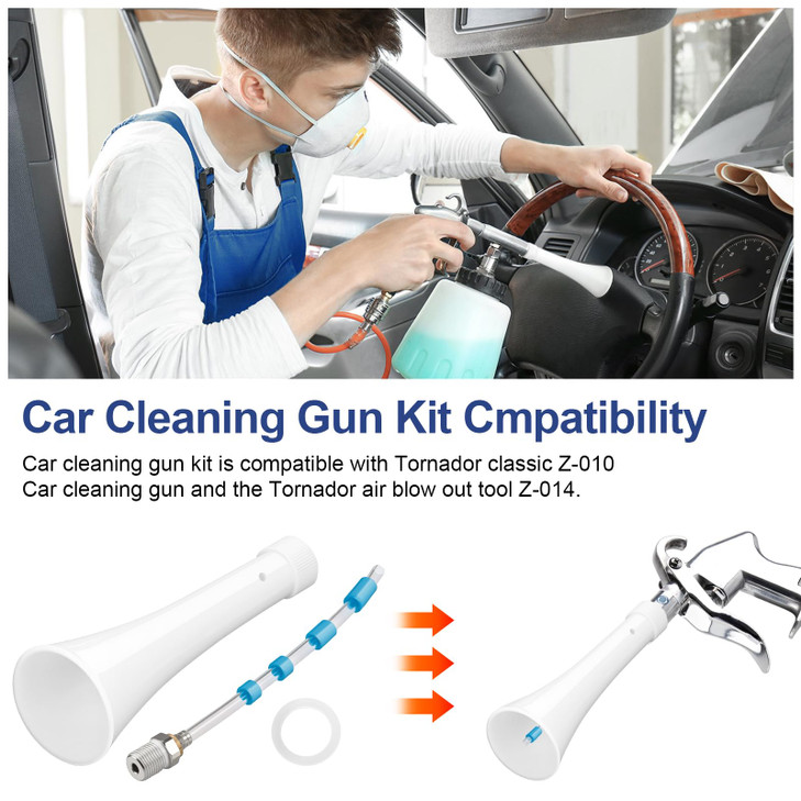 Ahuliao Car Cleaning Gun Kit for Classic Car Cleaning Gun Z-010 and Air Blow Out Tool Z-014 (1 Set)