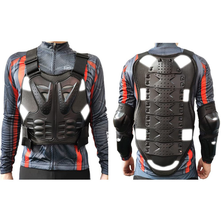 Motorcycle Accessories , Elbow Knee Pads and Chest Protector Motocross Gear for Men and Women, Dirt Bike Gear Cycling Body Armor, Back Protection Rid