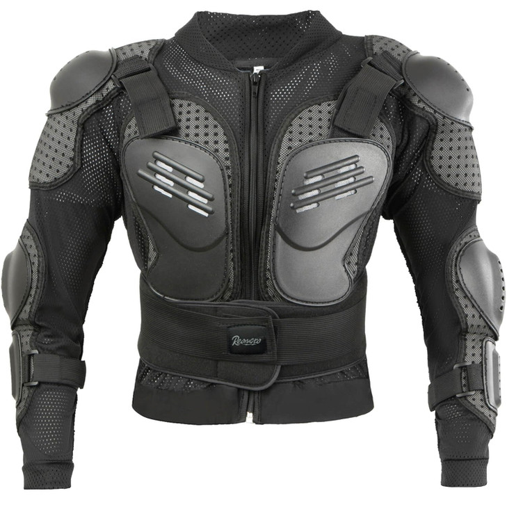 Reomoto Kids Motorcycle Jacket Dirt Bike Gear, Chest Back Protector for Motor Bike, Children Motorcycle Full Body Armor Jacket for Cycling MTB ATV Sk