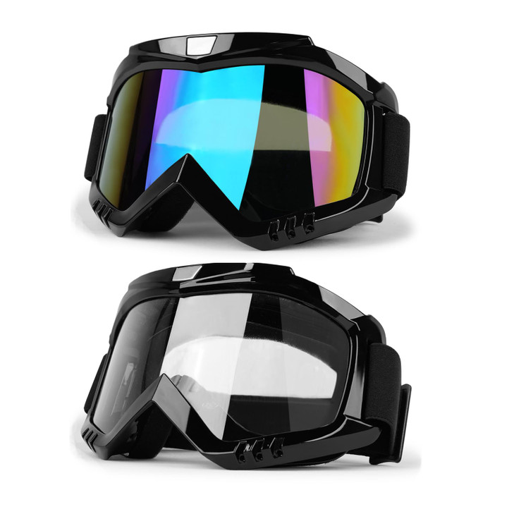 LMAVAG Dirt Bike ATV Goggles 2 Pack Motorcycle Gear for Men Women Motocross Bike Riding Offroad Helmet Ski Glasses UV400 Anti-Fog Scratch Dustproof A