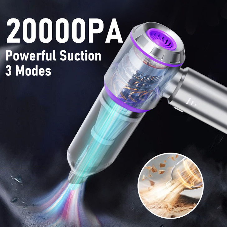 houscly Car Vacuum Portable Cordless 20000PA High Power 4-in-1 Compressed Air Duster & Air Blower & Pump Hand Held Vacuum with Brushless Motor for Ca