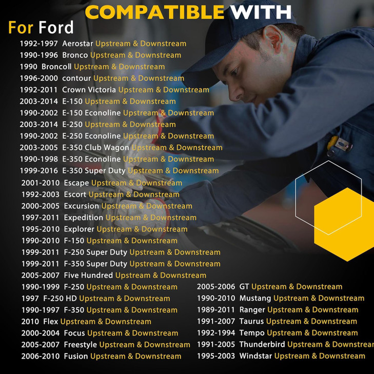 Oxygen Sensor Upstream Downstream O2 2Pcs | Compatible with Ford F150 F250 Ranger Expedition Explorer Escape, Mazda Tribute, Lincoln & More Replace#