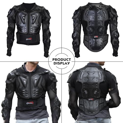 OHMOTOR Motorcycle Body Protective Jacket Armor Men, Motocross Riding Protective Gear,ATV Dirt Bike Chest Spine Protector (as1, Alpha, x_l, Regular,