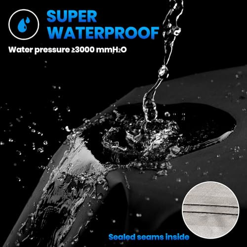 Favoto Motorcycle Cover Waterproof Outdoor All Season Weather Sun Rain Protection Night Reflective with Lock-Holes & Storage Bag Fits up to 96.5" Mot