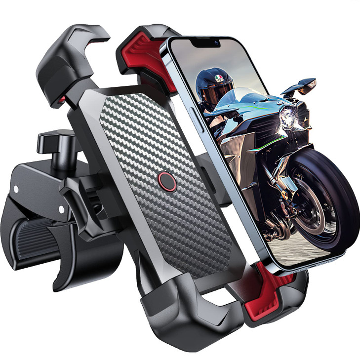 JOYROOM Motorcycle Phone Mount, [1s Auto Lock][100mph Military Anti-Shake] Bike Phone Holder for Bicycle, [10s Quick Install] Handlebar Phone Mount,