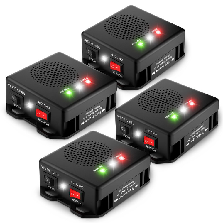 Rodent Repellent for Car, Battery Powered Under Hood Animal Repeller, Ultrasonic Rat and Mice Deterrent Device, Electronic Pest Control for RV, Truck