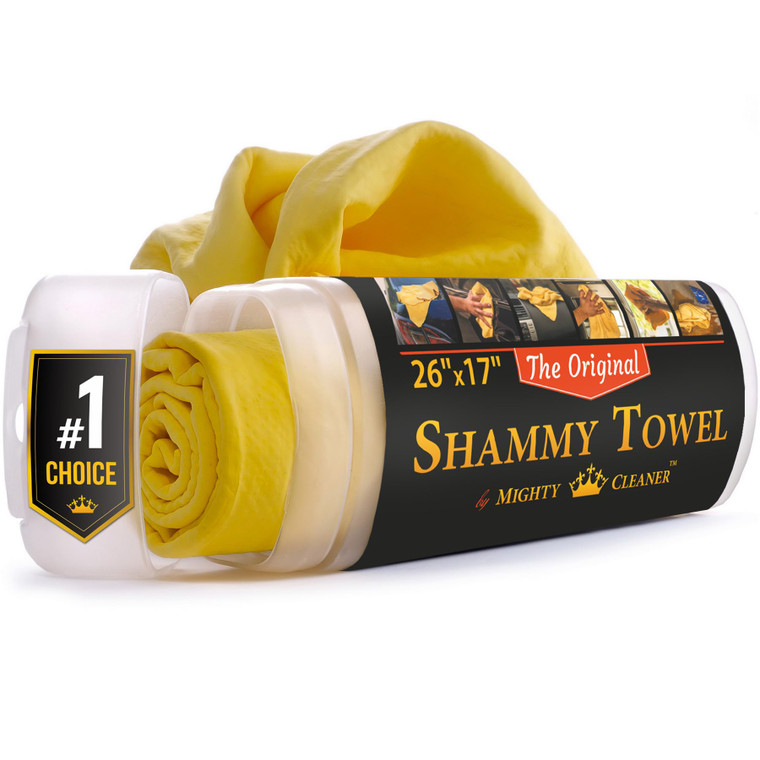 Premium Shammy Cloth for Car Drying - 26x17 - Super Absorbent Chamois Towel for Car - Scratch-Free, Reusable & Soft
