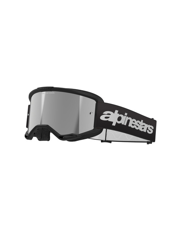 Alpinestars Vision 3 MX ATV MTB Off Road Goggle (Black - Mirror Silver Lens)
