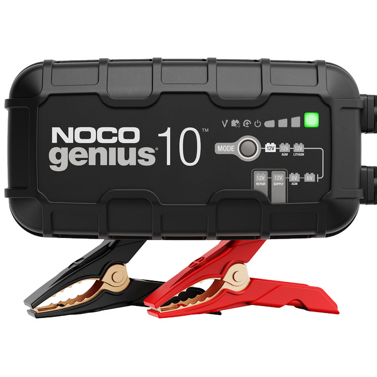 NOCO GENIUS10: 10A 6V/12V Smart Battery Charger  Automatic Maintainer, Trickle Charger & Desulfator with Overcharge Protection & Temperature Compens