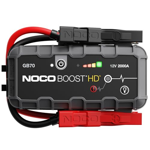NOCO Boost GB70: 2000A UltraSafe Jump Starter  12V Lithium Battery Booster Pack, Portable Jump Box, Power Bank & Jumper Cables - for 8.0L Gas and 6.