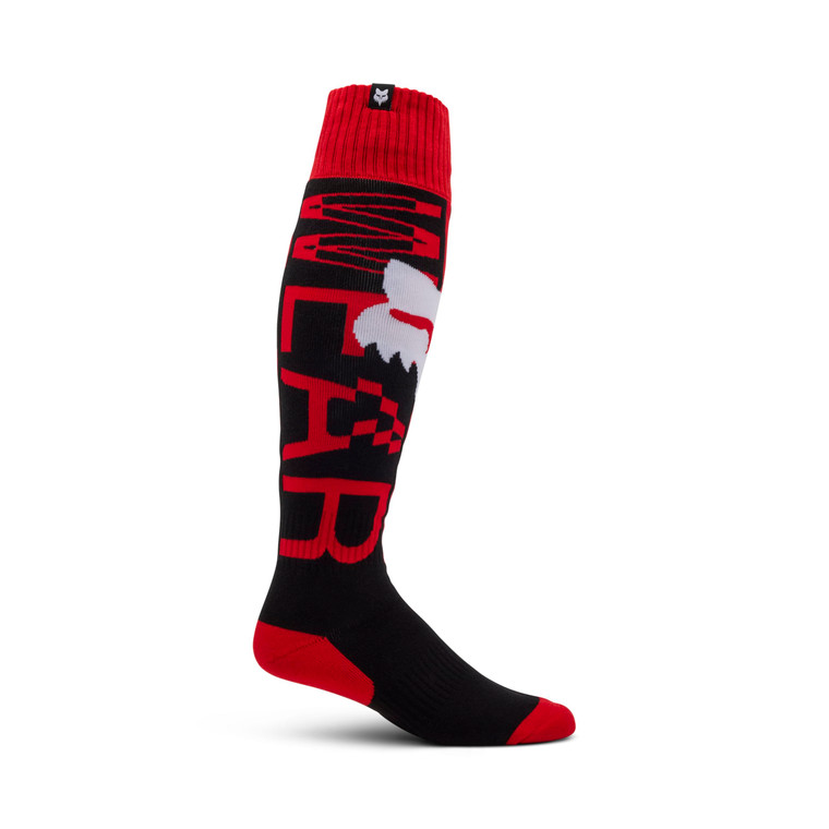 Fox Racing Men's 180 Motocross Dirt Bike Sock, Fluorescent Red Race Spec, Small
