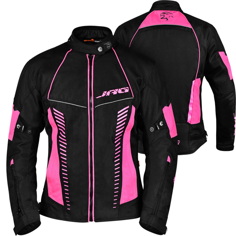 JAG Touring Motorcycle Jacket for Women, All Season Adventure Women's Dual Sport Jacket with CE Armor Cordura Fabric