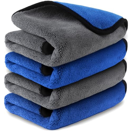 Airlab Microfiber Towels for Cars Wash Drying Thick Plush Cleaning Cloth Auto Detailing Super Absorbent for Interior & Exterior Lint Free, Streak Fre