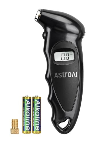 AstroAI Digital Tire Pressure Gauge 0-150PSI, Accurate in 0.1 Increments, Backlit LCD and Presta Valve Adaptor Included, 4 Units of Measurement for C