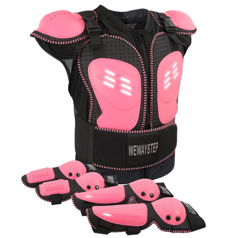Kids Motorcycle Armor Gear Body Armor Vest Suit Chest Back Spine Protector Motocross Dirt Bike Protective Gear with Elbow Knee Protector Pads for MTV