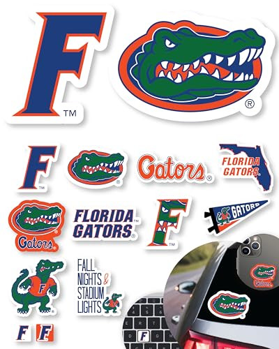 UF Stickers for Gift, Car, Water Bottle, Laptop, and Phone for Football Fans and University Graduates (Florida Gators)