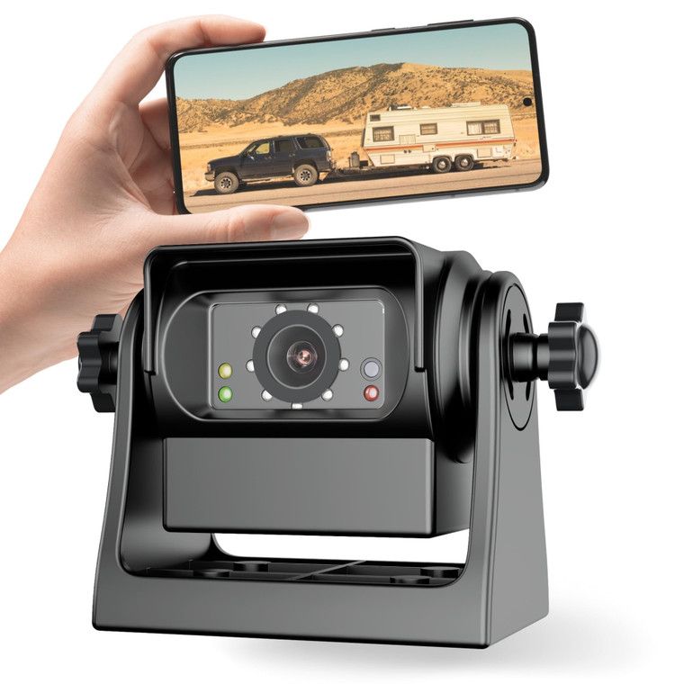 EWAY Strong Magnetic Wireless Backup Camera for iPhone Android, WiFi Hitch Camera Rechargeable Battery for Hitch Gooseneck Travel Boat Horse Trailer