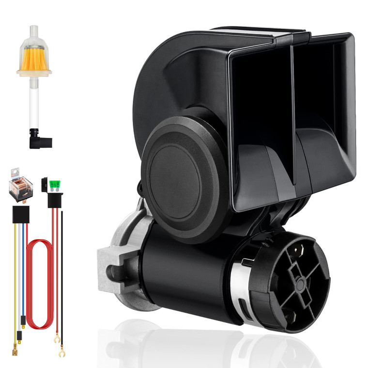 Train Horn for Car, banhao 12V 150db Loud Truck Horn Electric Snail Air Horn Kit with Relay Harness for Vehicles Motorcycle Boat Ship