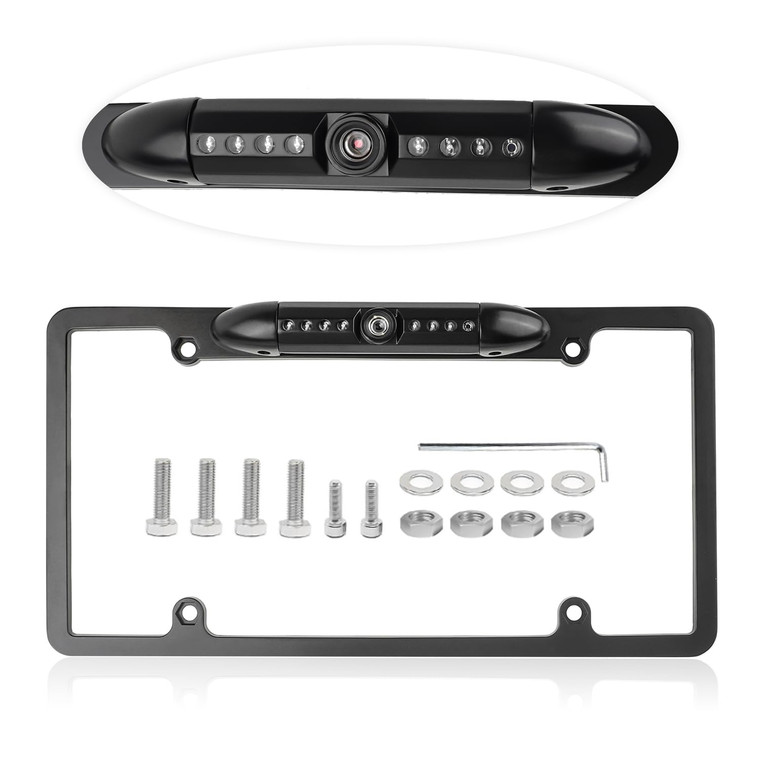 License Plate Backup Camera,HD Night Vision Reverse Camera with 8 LED,170°Wide Angle IP67 Waterproof Car Rear View Camera Fits Car Truck SUV RV with