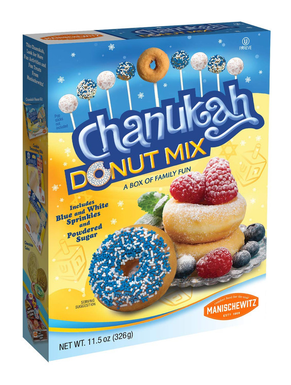 Hanukkah Donut Mix - Includes Blue and White Sprinkles and Powdered Sugar, Fun Chanukah Activity for the Whole Family!
