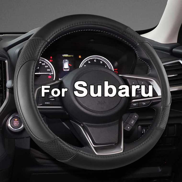 GIANT PANDA Customized Auto Steering Wheel Cover for Subaru Forester, Car Steering Wheel Cover for Subaru Outback and Crosstrek - Solid Black