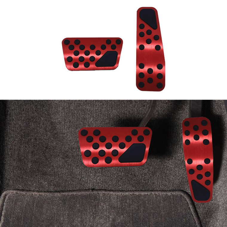 Middrivr Car Pedal Cover Fit for Dodge Challenger 2008-2023 Charger 2011-2023 Chrysler 300 300C 2009-2019, No Drilling Aluminum Brake and Accelerator