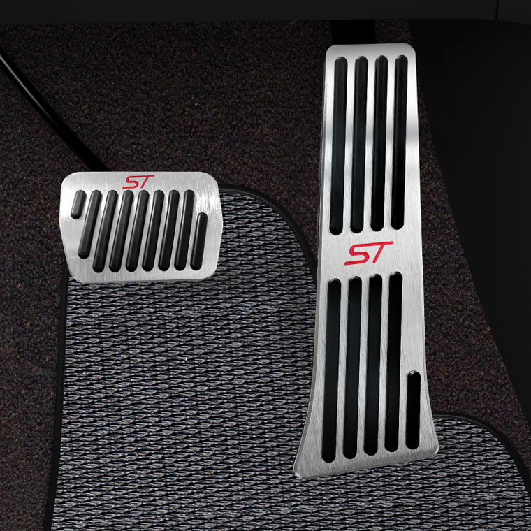 Hecotrax for Ford Explorer 2026 2025 2024 2023-2020 Aluminum Performance Pedals Set Non-Slip Accelerator and Brake Pedals Cover No Drill Brake Gas Ac