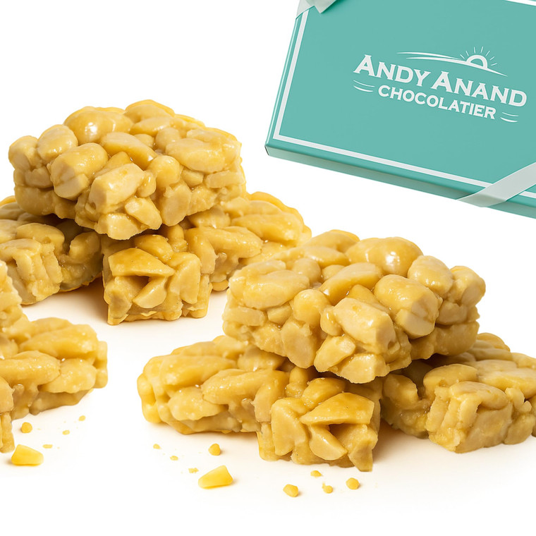 Andy Anand Chocolatier Sugar Free Peanut Brittle - Handcrafted Diabetic Snacks for Adults Gourmet Low Carb & Gluten Free Peanut Brittle Crunch, Guilt
