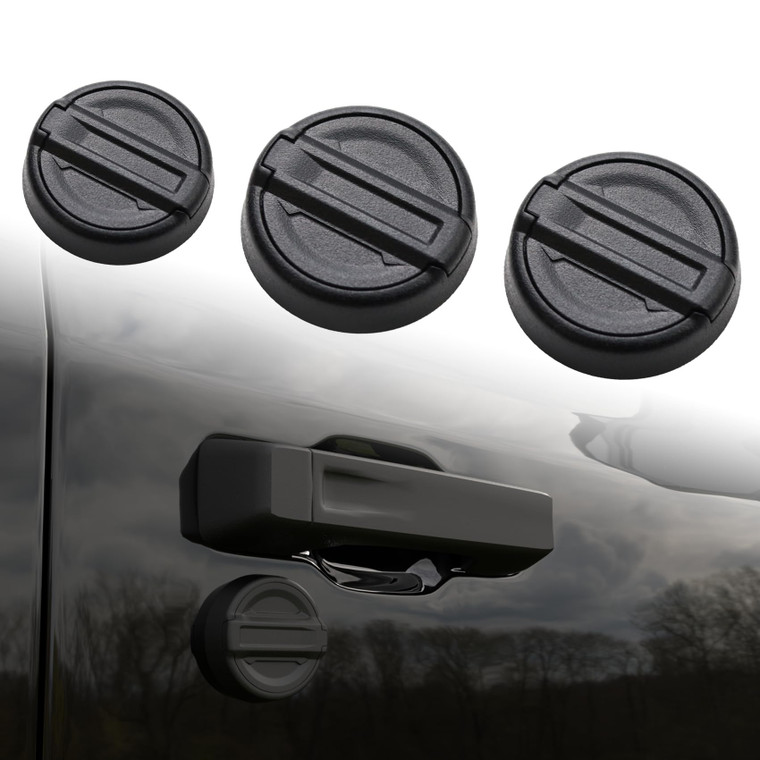 Brvtek for Jeep Keyhole Covers, for 2018-2024 Jeep Wrangler JL & Gladiator JT, Door Lock Cover for Wrangler, Keyhole Cover 3Pcs,5 Years Warranty, Bla