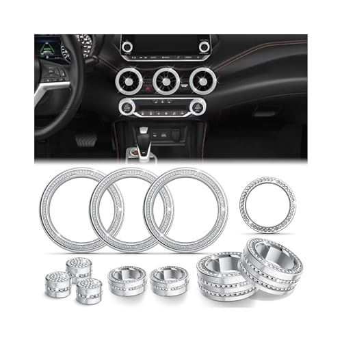 Polodunn for Nissan Sentra Accessories 2020-2025, 11pcs Trim Set - Air Conditioning, Volume Tune Knob Covers, Air Vent Outlet Covers/Rings, Push Star