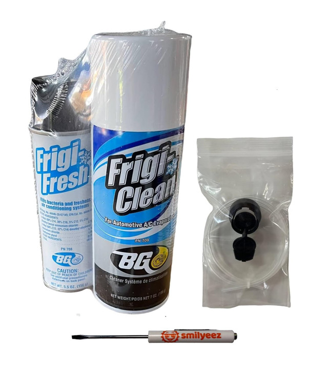 Smilyeez BG Frigi-Clean Aerosol AC Evaporator Cleaner And Frigi-Fresh Kit With Evaporating Cleaning Nozzle PN 6404 (1 Kit) and Pocket Screwdriver