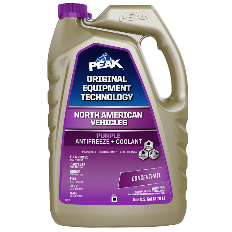 PEAK OET Extended Life Purple Concentrate Antifreeze and Coolant for North American Vehicles, Long-Lasting Premium Engine Coolant/Antifreeze with Org