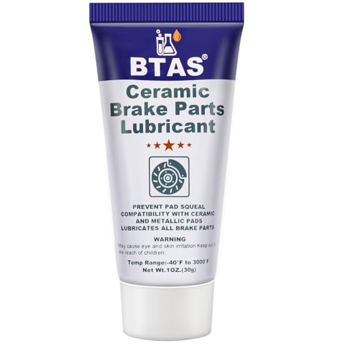BTAS Brake Grease for Brake Parts Lubricant,Caliper Sliding Pin and Pad Lube,Silicone Brake Grease of High Temp Synthetic Ceramic 1oz