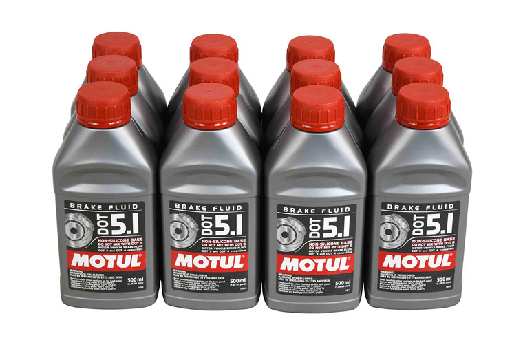 Motul (12 Pack) Case 100951 100% Synthetic Brake Dot 5.1 Brake Fluid 1/2 Liter or 500 ml