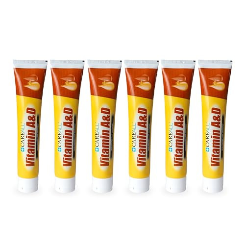 CareAll (6 Tubes) 4oz Vitamin A&D Ointment Treats and Prevents Diaper Rash, Seals out Wetness. Protects and Relieves Dry Cracked Skin, Minor Cuts, Sc