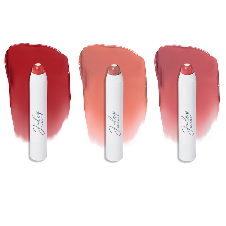 Julep It's Balm Tint of Color Lip Balm Trio - Cherry Wood, Cashmere Nude, Dusty Orchid Summer | Hydrating Lip Color with Vitamin E Core | Natural Glo