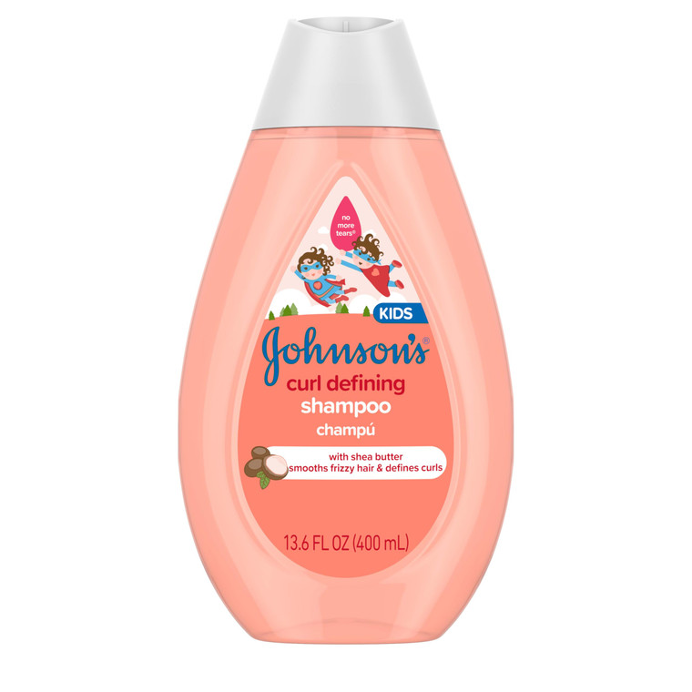 Johnson's Kids' Curl Defining Shampoo with Shea Butter, Cleanses, Smooths Frizz, & Defines Waves & Curls for 24 Hours, 13.6 fl. oz