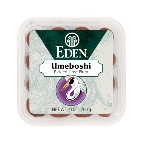 Eden Umeboshi Plum, Japanese Pickled Plum, Wakayama Grown, Whole, Traditionally Made in Japan, No MSG, No Chemical Additives, 7.05 oz