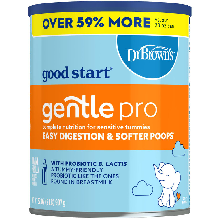 Good Start | Dr. Browns Gentle Pro, Baby Formula Powder for Sensitive Tummies, Easy Digestion & Softer Poops, Formula with Probiotics, DHA, Allergen