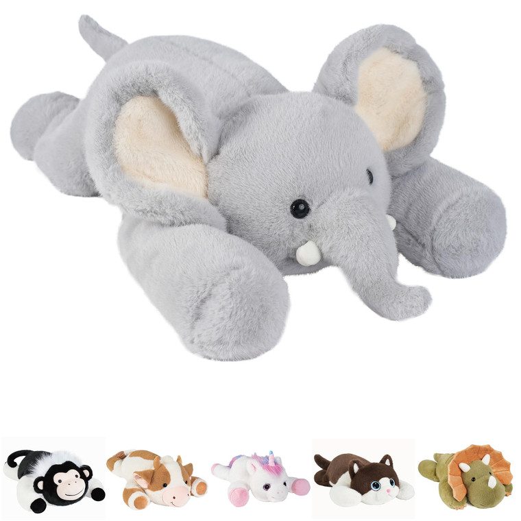 GILFWM Weighted Stuffed Animals Elephant - 25" Big Stuffed Animal Toy Pillow for Kids & Adults, 5 lbs Soft Washable Weighted Plush