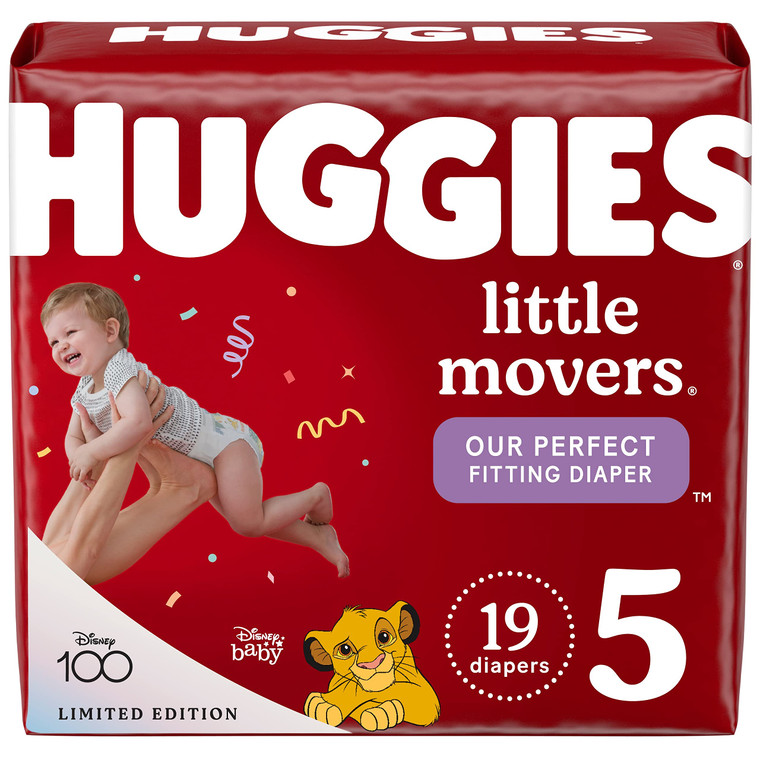 Huggies Size 5 Diapers, Little Movers Baby Diapers, Size 5 (27+ lbs), 19 Count, Packaging May Vary