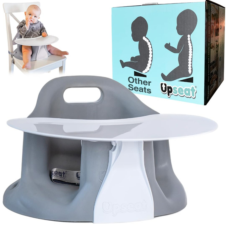 Upseat  The Original Ergonomic Baby Floor & Booster Seat with Tray, Developed with Physical Therapists for Upright Posture & Healthy Hip Development