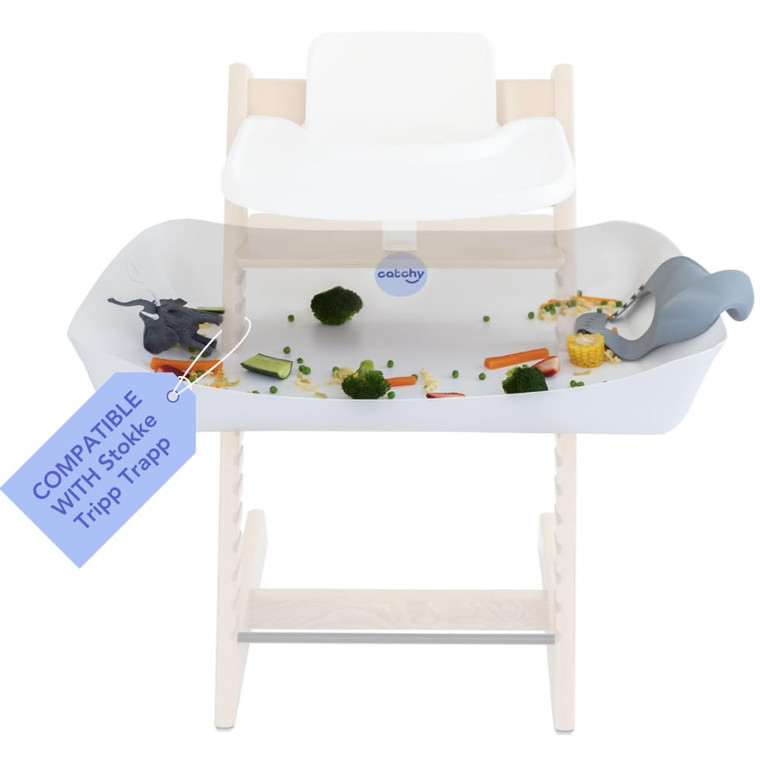 CATCHY - Food Catcher - Compatible with Stokke Tripp Trapp High Chair + 12 Other High Chairs - Highchair Sold Separately - Baby & Toddler Food & Mess