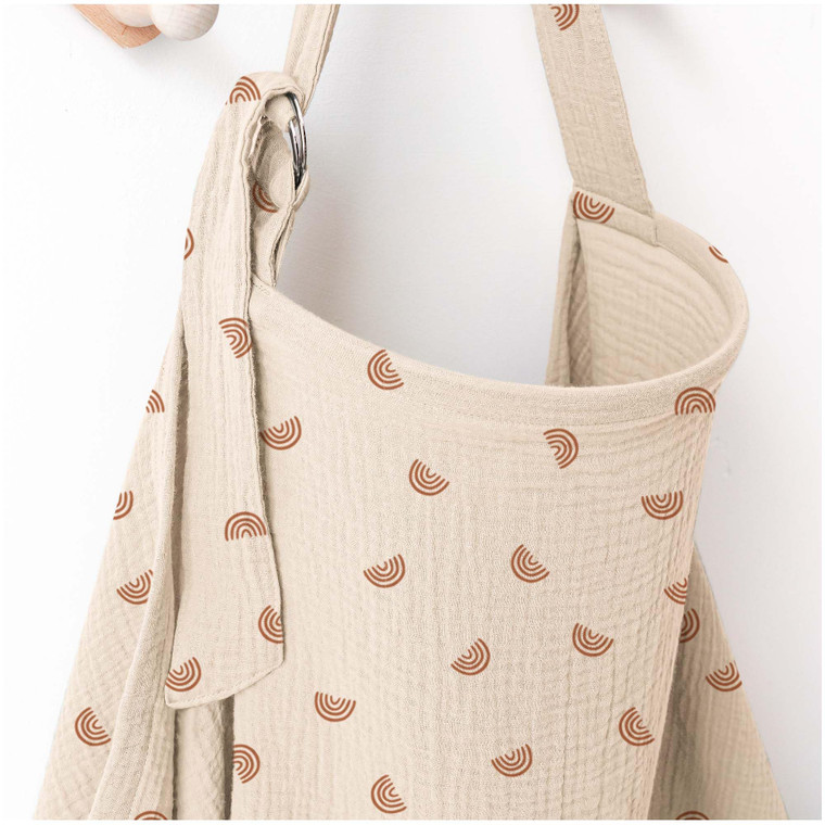 MairMore Muslin Nursing Covers for Breastfeeding, Privacy Breast Feeding Cover with Arch Neckline for Mom and Baby, Breathable 100% Cotton Nursing Ap