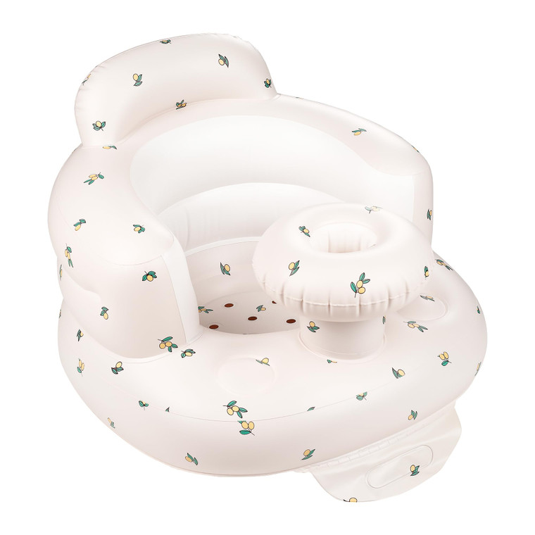 QMVESS Inflatable Baby Seat with Tray, Fully Supportive Infant Floor Seat Baby Chairs for Entertaining Built in Air Pump Blow Up, Learning Sit-Up Sea